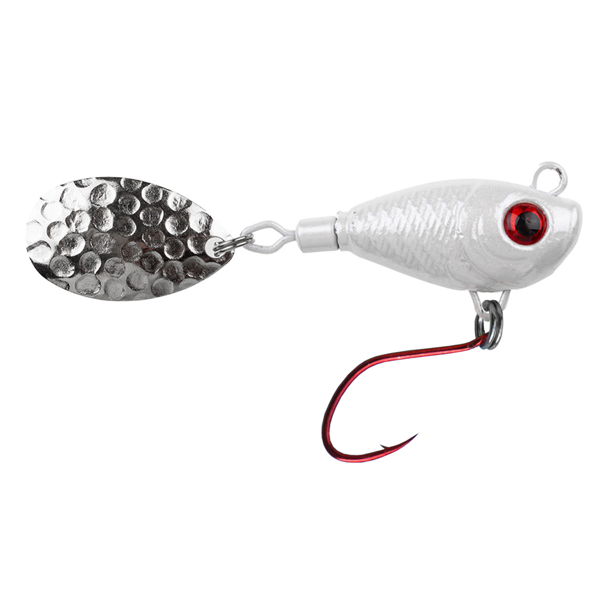 ProfiBlinker Trout Professional Spinner-Jig mit Einzelhaken Perl-Weiß / Silber Blatt / 7g / 1 Stück