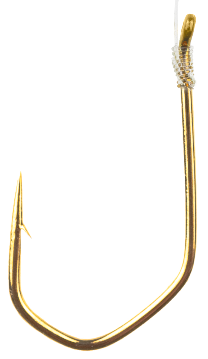 ProfiBlinker Winkel-Haken mit Micro-Öhr in Gold gebunden / Größe 8 / 10er Pack 