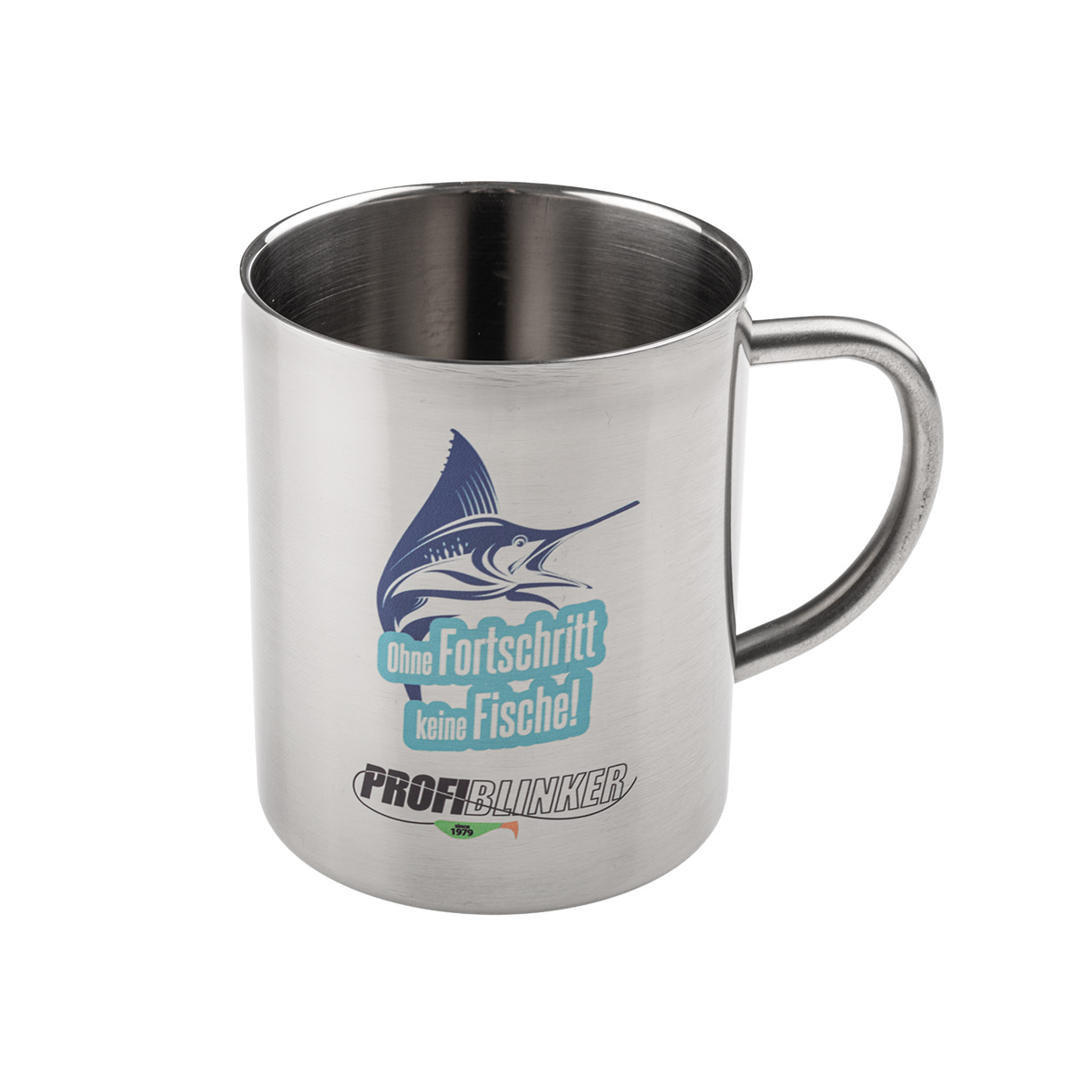 ProfiBlinker Kaffeepott Edelstahl - Motiv ''Ohne Fortschritt keine Fische'' 