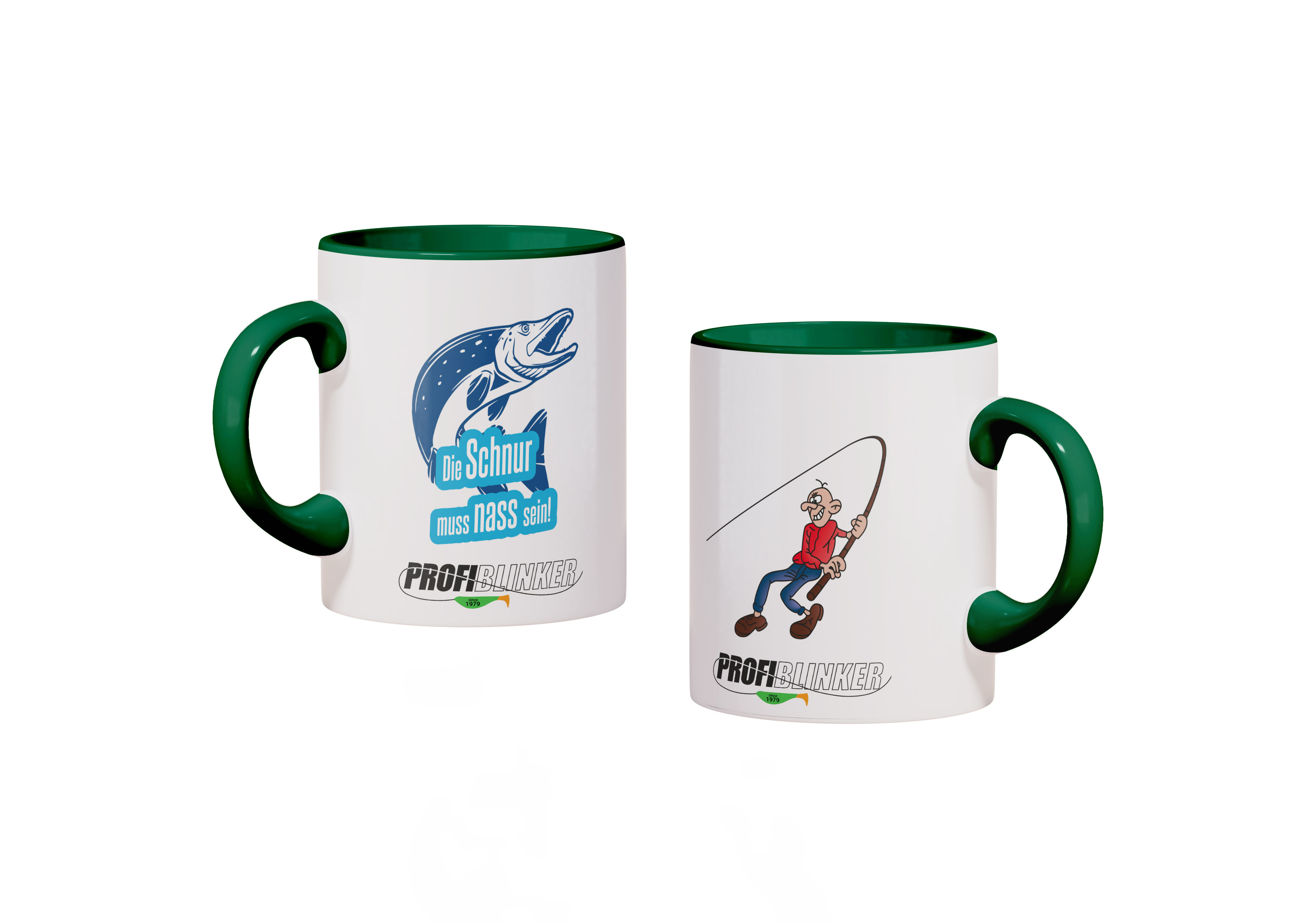 ProfiBlinker Kaffeepott Keramik dunkelgrün - Motiv ''Die Schnur muss nass sein'' 