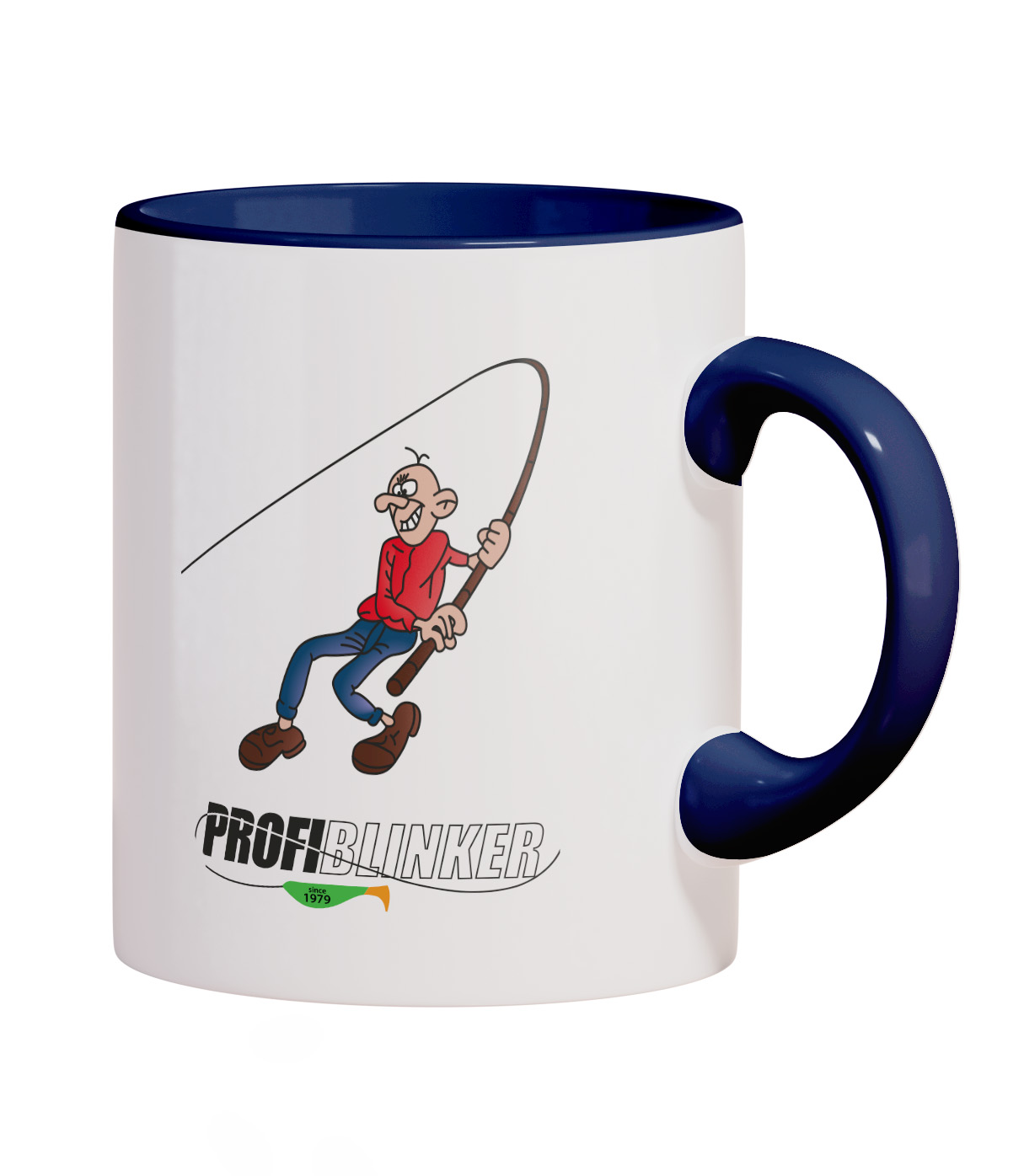 ProfiBlinker Kaffeepott Keramik dunkelblau - Motiv ''Die Schnur muss nass sein'' 