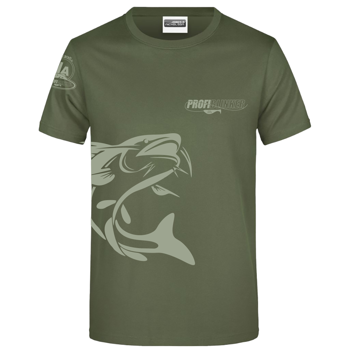 ProfiBlinker Tshirt olive Motiv Wels Größe 5XL 