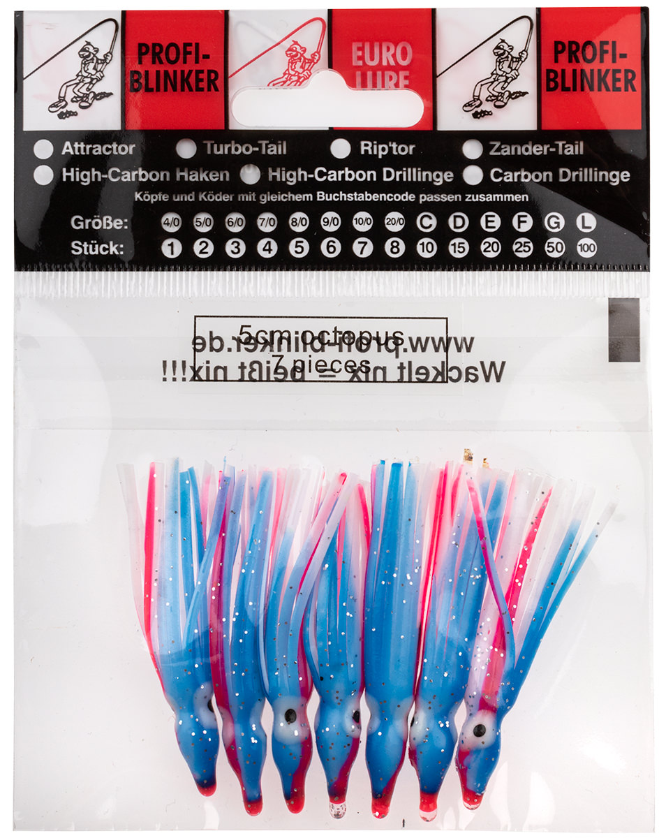 ProfiBlinker Octopus Größe 5cm perl-blau / 7er Pack 
