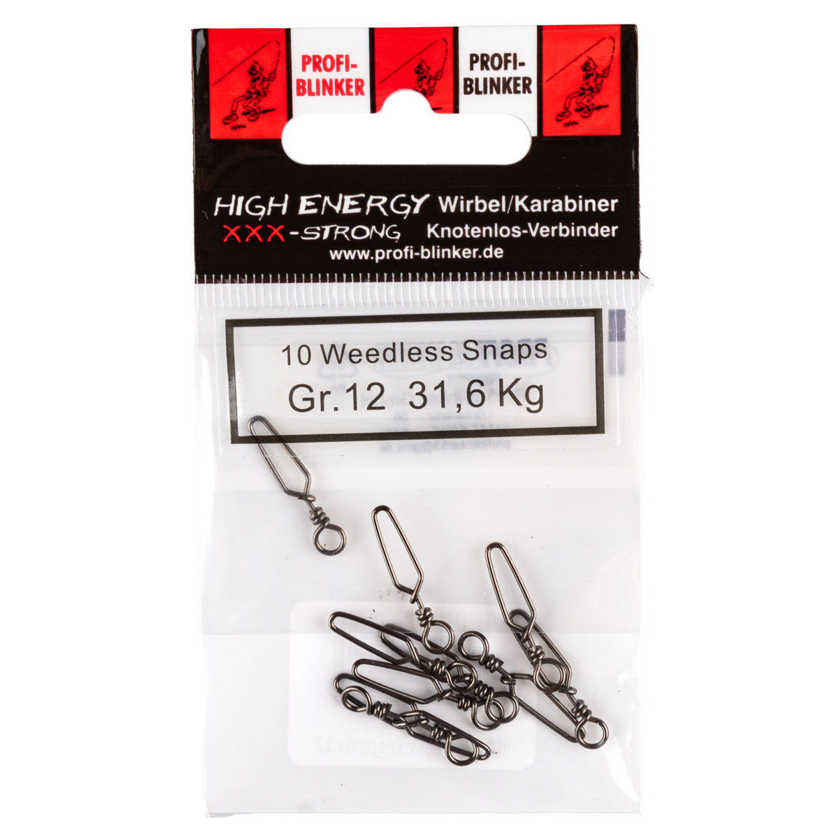 ProfiBlinker Weedless Snaps xxx-strong / Größe 12 / Tragkraft 31,6 kg / 10er Pack 
