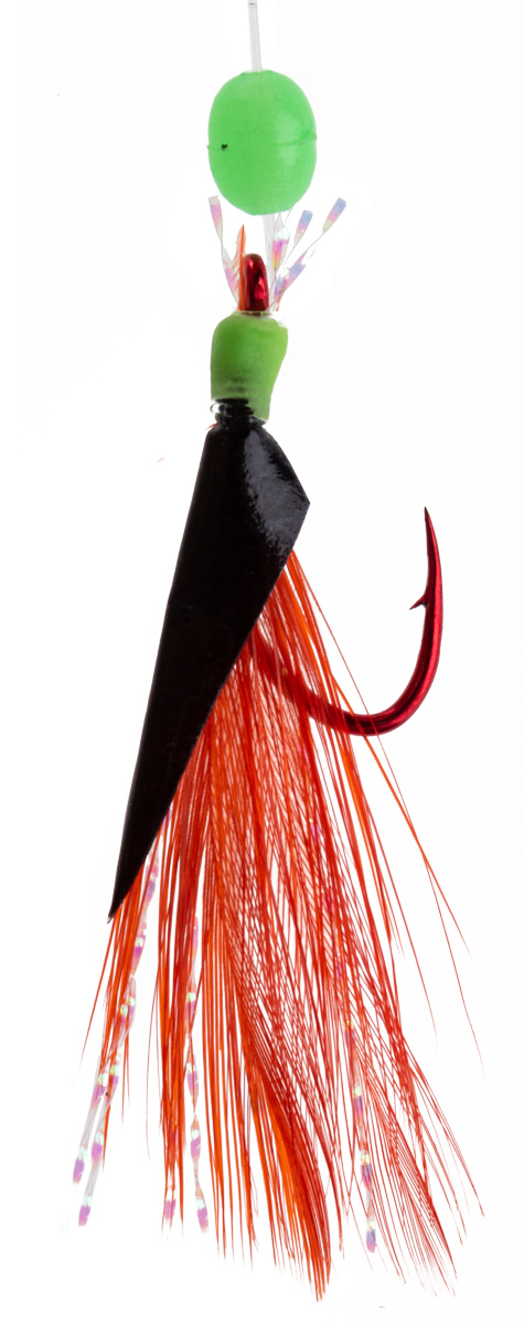 ProfiBlinker Kleinfisch-Paternoster mit XX-Strong High Energy Wirbel / schwarz/rote Feger / Größe 2 / 4er Pack