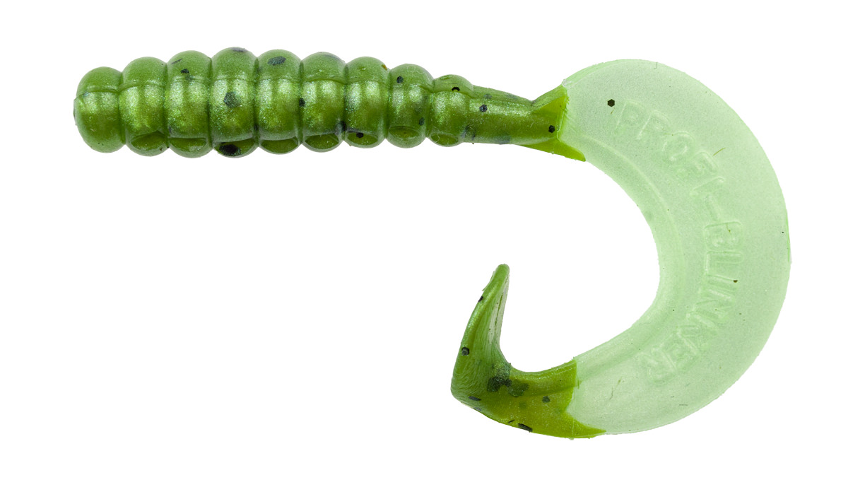 ProfiBlinker Turbotail Größe A/0 3cm Raubfisch-Grün / Mint / 1000er Pack 