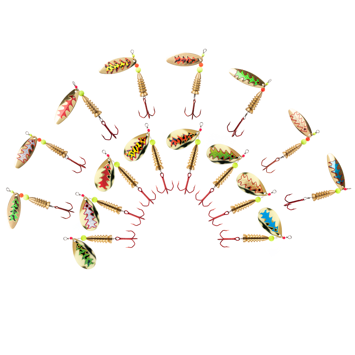 ProfiBlinker Prollex Spinner mit Drilling Blatt Gold mit Reflexfolie